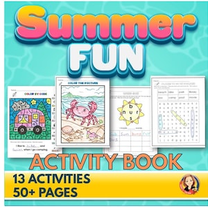 Summer Coloring Pages Summer Puzzles and End of the Year Packet, Summer Coloring Activity Book for Kids Printable Summer Activity Pack