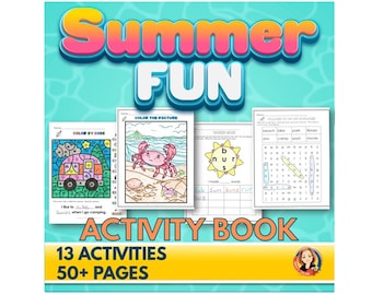 Summer Coloring Pages Summer Puzzles and End of the Year Packet, Summer Coloring Activity Book for Kids Printable Summer Activity Pack