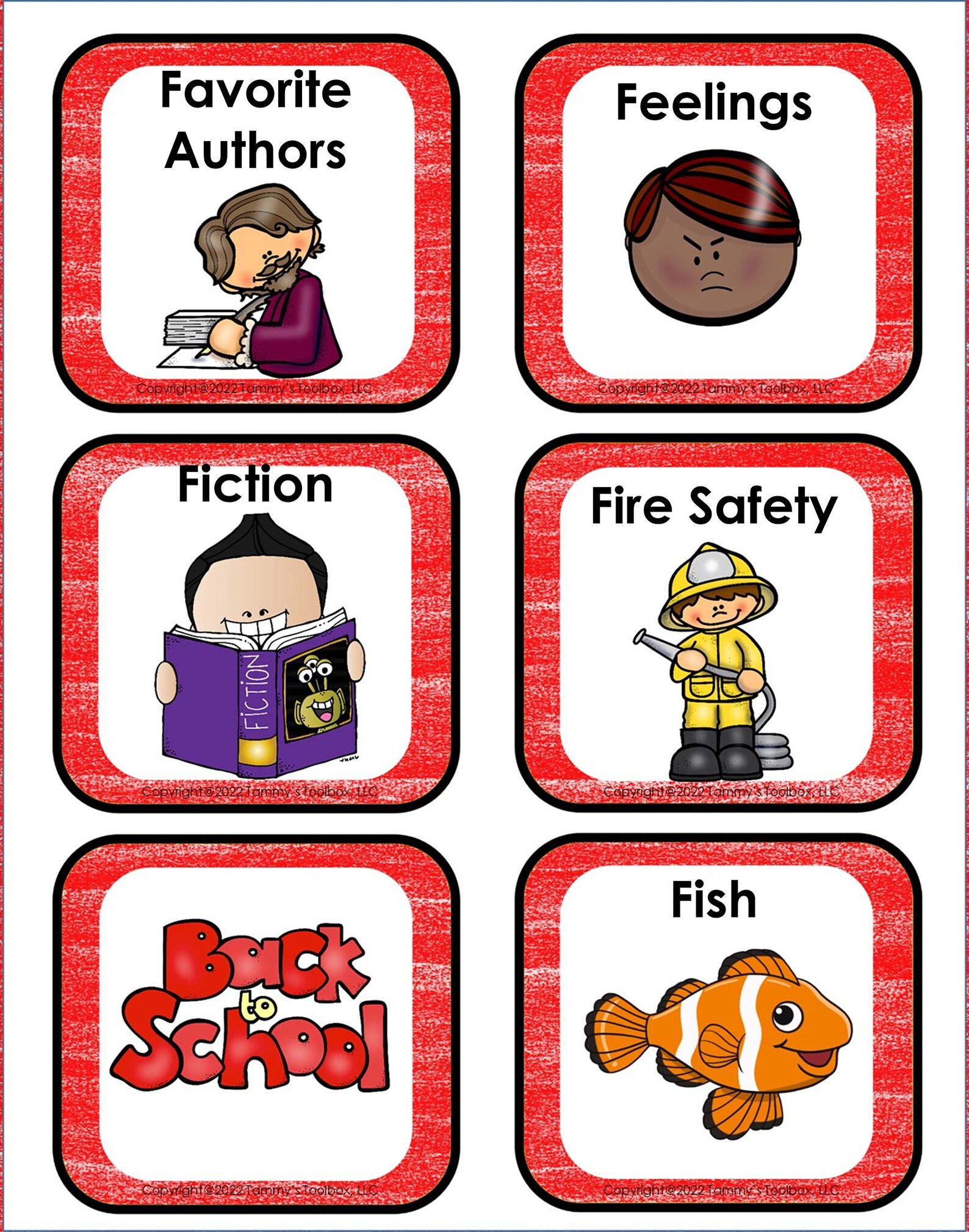 Classroom Library Book Bin Labels in Colorful Brights, Colorful Rainbow ...