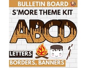 S'more Camping Classroom Decor Bulletin Board Kit, S'more Bulletin Board Letters, Camping Classroom Banners, Borders
