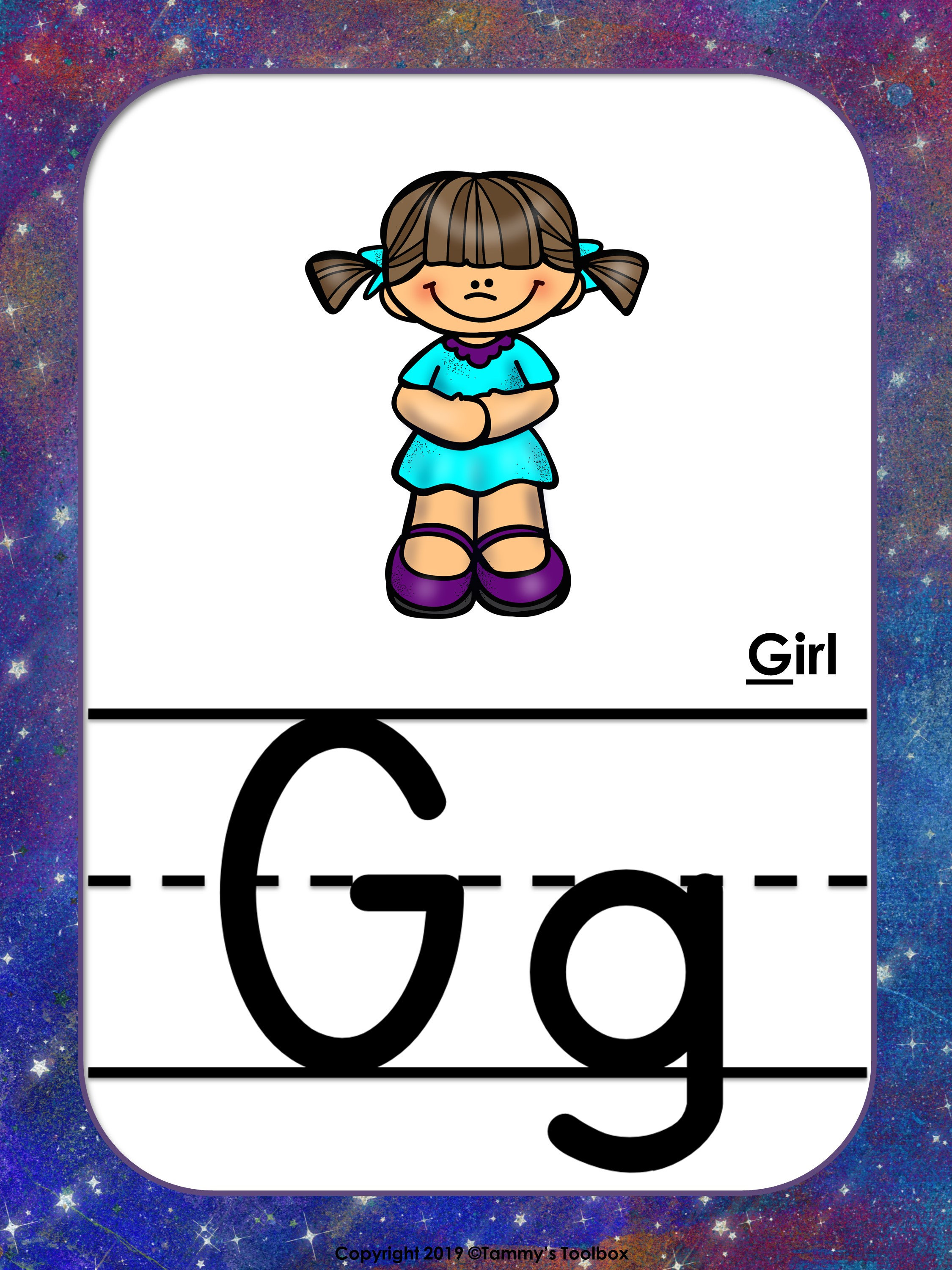 Alphabet Posters and Phonics Charts in Galaxy Outer Space Theme ...