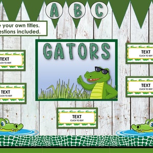 Swamp Theme Lettering Classroom Decor Set in Alligator Swamp Theme. Includes Bulletin Board ...