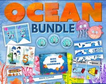 Ocean Under the Sea Classroom Decor Bundle, Sea Life Bulletin Board, Posters, Banners, Back to School Display, Summer Camp Decor