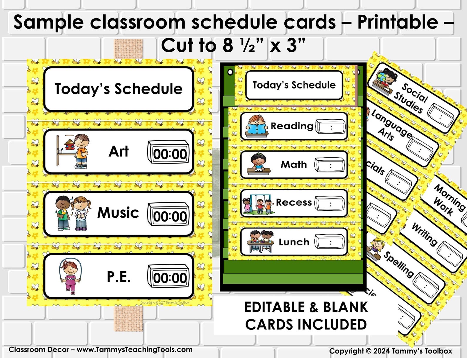 Bee Classroom Decor Calendar and Class Schedule, Bee Theme Classroom ...