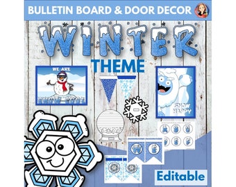 Winter Bulletin Board Kit with Writing Activities, Winter Snow Classroom Decor, Winter Craft, Banners, Snow Globe Craft