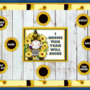 Sunflower Classroom Decor Set Editable, Sunflower Bulletin Board ...