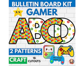 Gamer Bulletin Board Kit for Classroom | Video Game Back to School Decor | Level Up Display | Teacher Door Decoration, Craft and Poster