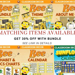 Bee Classroom Decor Calendar and Class Schedule, Bee Theme Classroom ...
