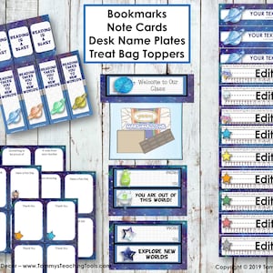 Galaxy Classroom Decor Bundle Editable - Etsy