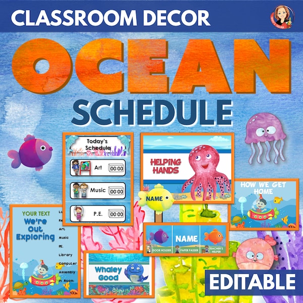 Ocean Under the Sea Theme Classroom Schedules