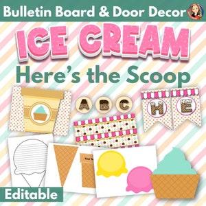 Summer Bulletin Board Kit with Writing Activities in Ice Cream Theme
