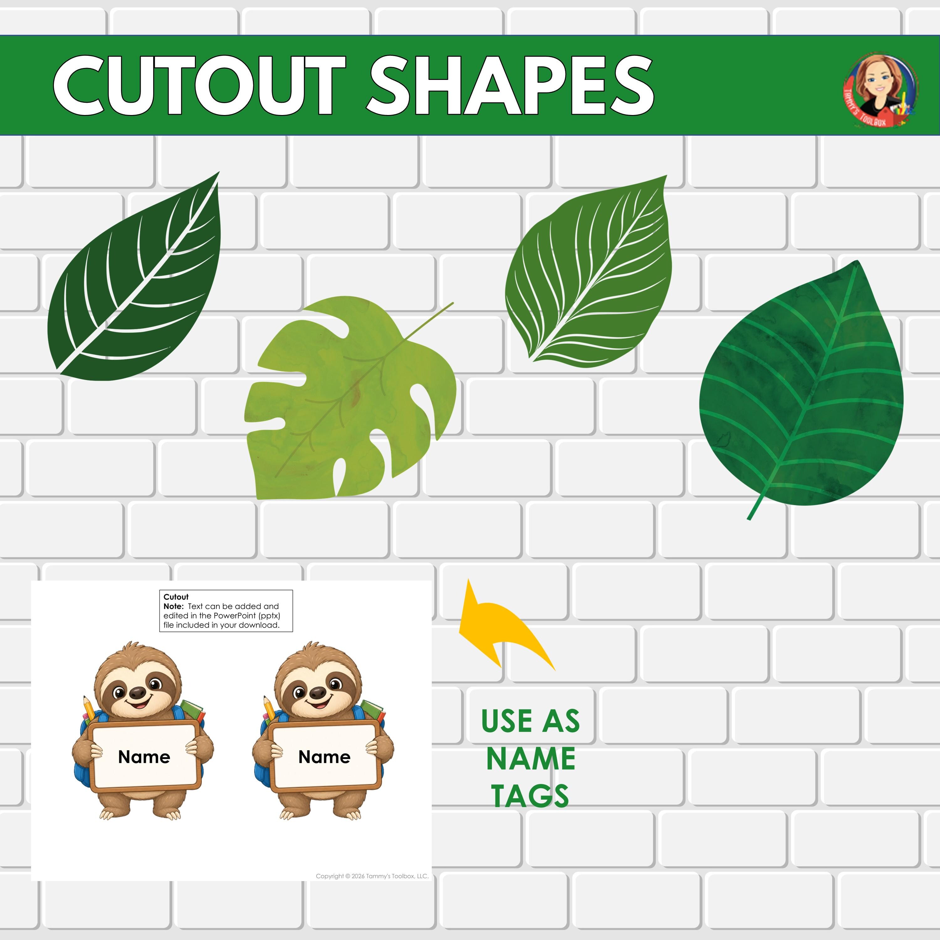 Sloth Border Editable Editable Jungle Sloth Back to School Bulletin Board Kit, Tropical ...