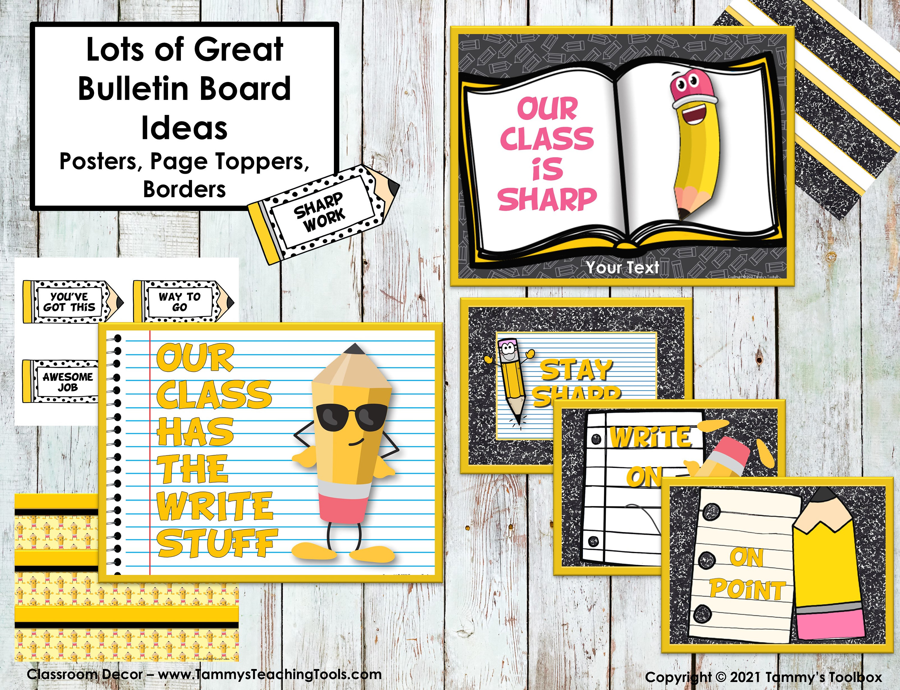 Classroom Decor Bundle in Pencil Theme Editable - Etsy