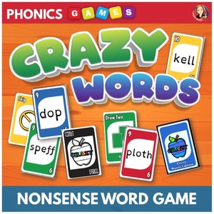 Juego de cartas fonéticas para decodificar palabras sin sentido para el aula y el hogar. - Divertido juego de fiesta