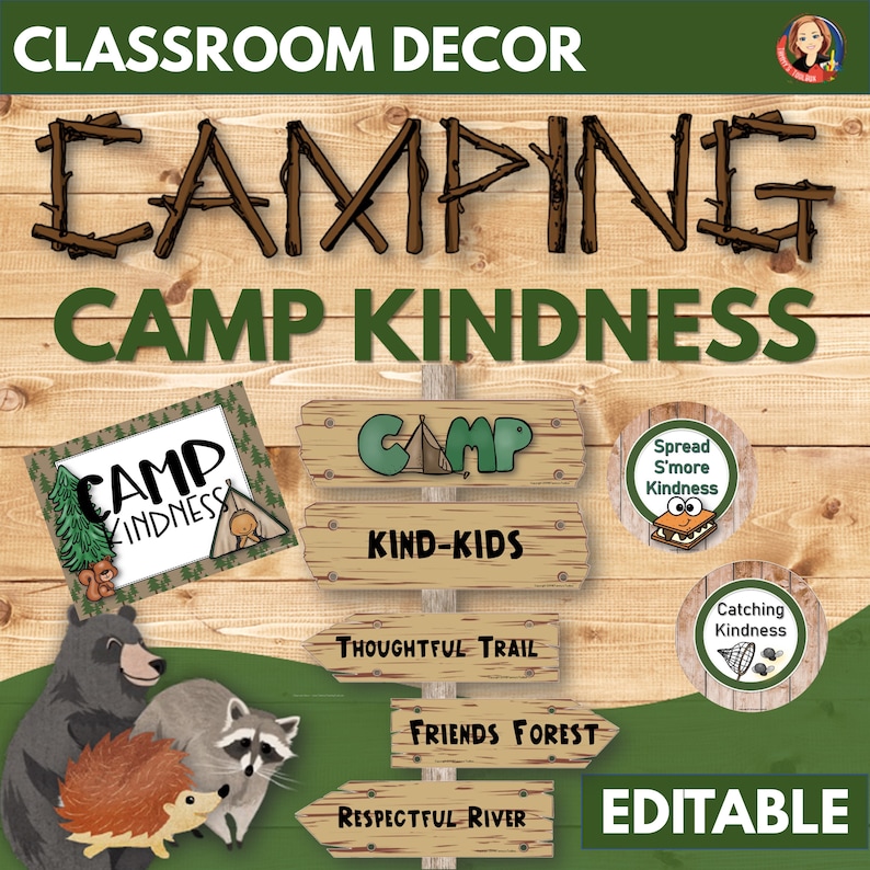 Camp Kindness Activities and Camping Classroom Decor Bulletin Board Etsy