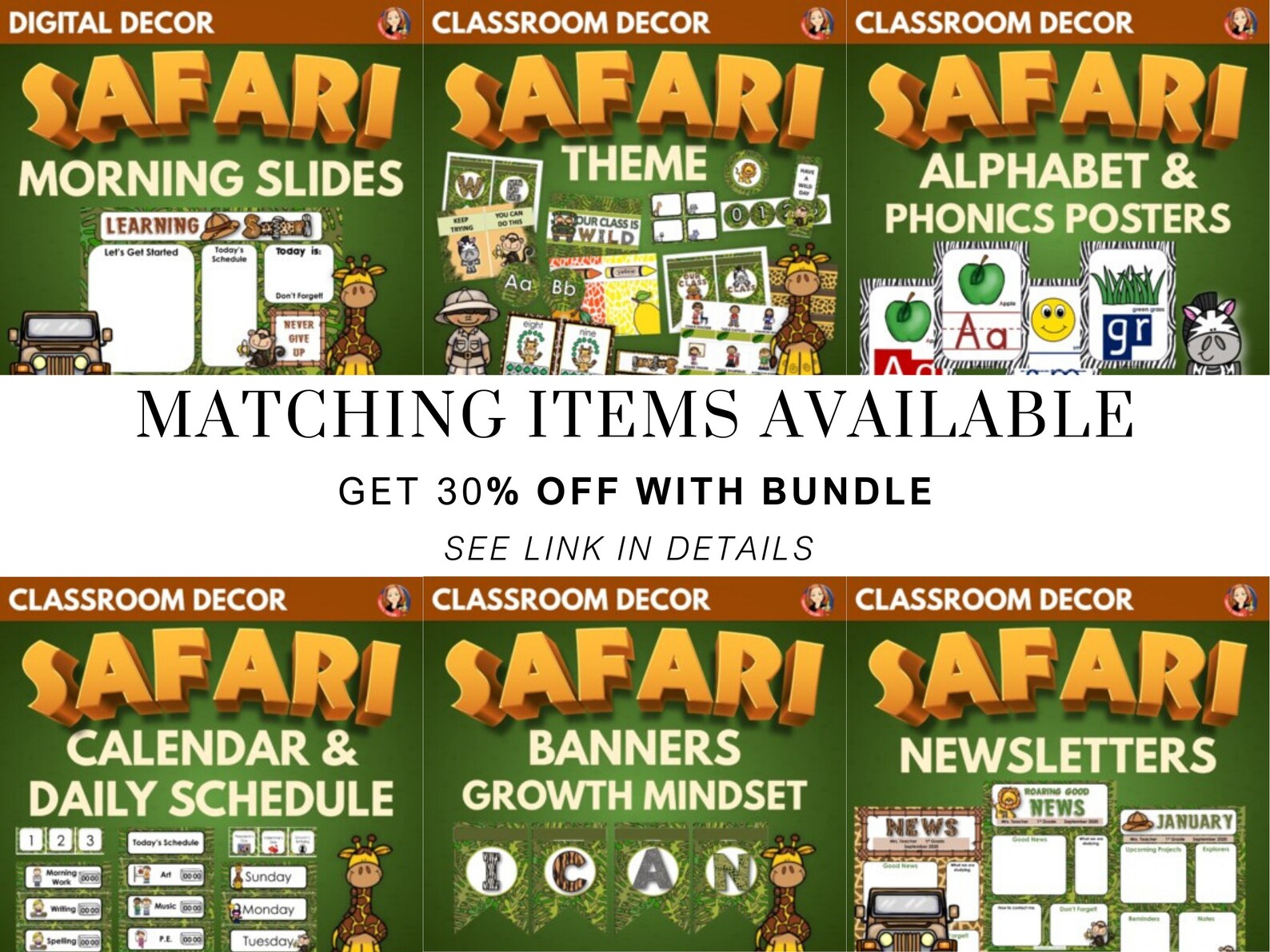 Jungle Safari Theme Classroom Decor Growth Mindset Banners, Bulletin ...