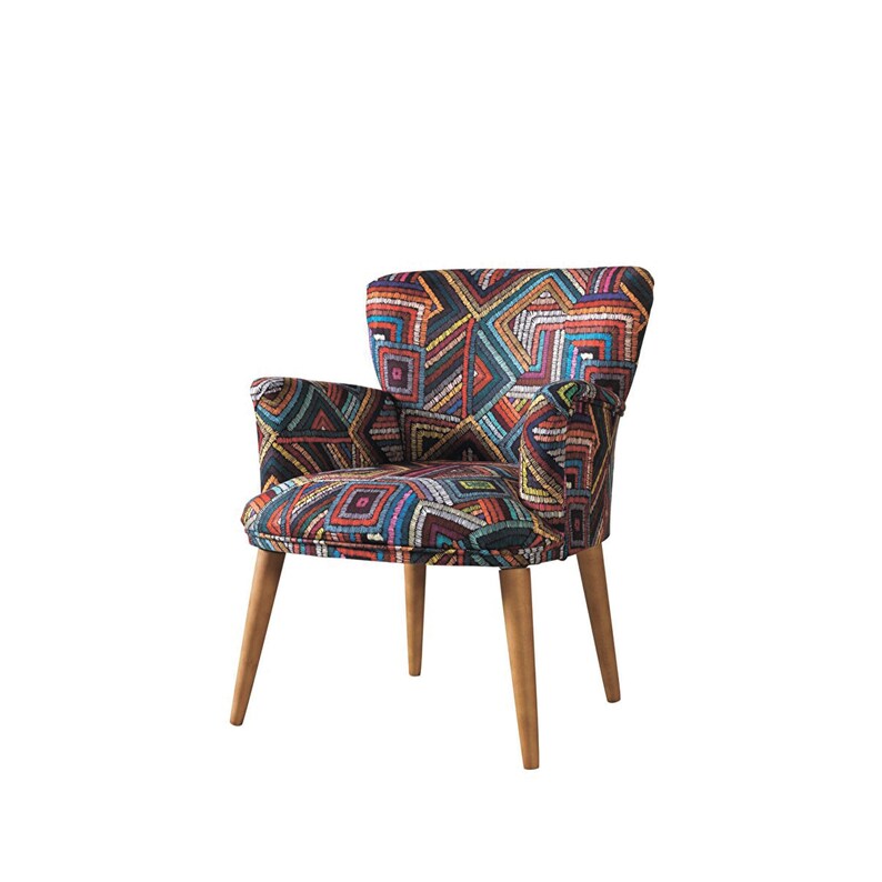 Boho Accent Chair Colorful Patchwork Accent Chair Chic Wing Etsy