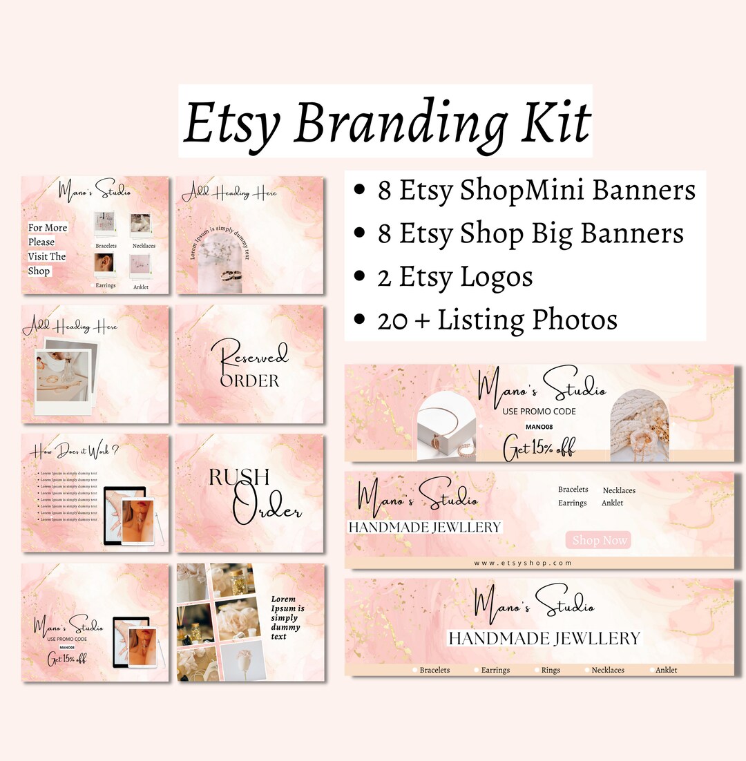 Etsy Shop Success Kit Canva Template Etsy Shop Logo Etsy Etsy