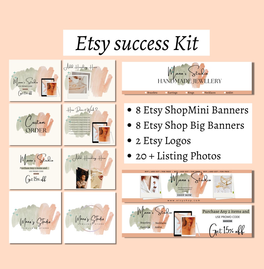 Etsy Shop Success Kit Canva Template Etsy Shop Logo Etsy Etsy