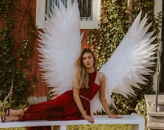 White Angel Wings Costume, Photo Prop, Choice Size