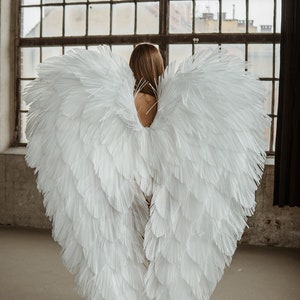 Angel Wings Costume, White wings for photo shoot bachelorette party, White angel wings, Photo prop wings cosplay