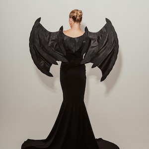 Dragon black wings, wings for cosplay costume, devil wings, bat wings, cosplay wings, accessory for photoshoot and video, photo props