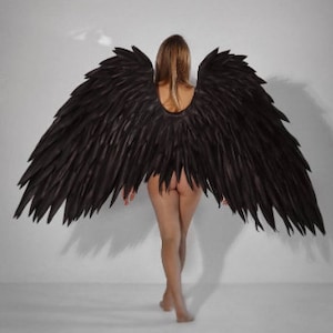 Demon costume for cosplay Black angel wings Halloween, halloween cosplay, halloween costume, halloween decor, adult halloween costume