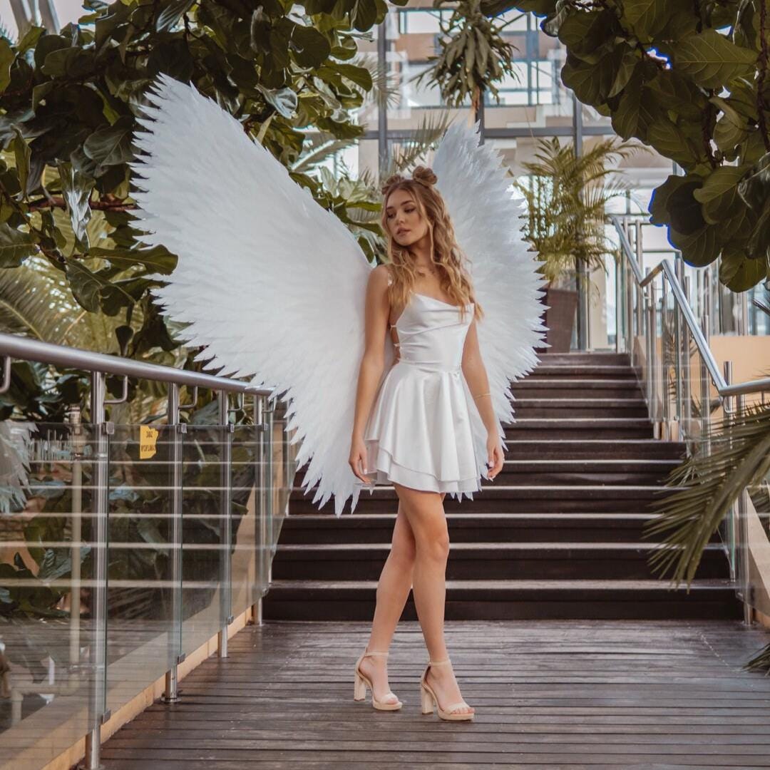 White Angel Wings Costume | Foam Angel Wings | Large White Wings