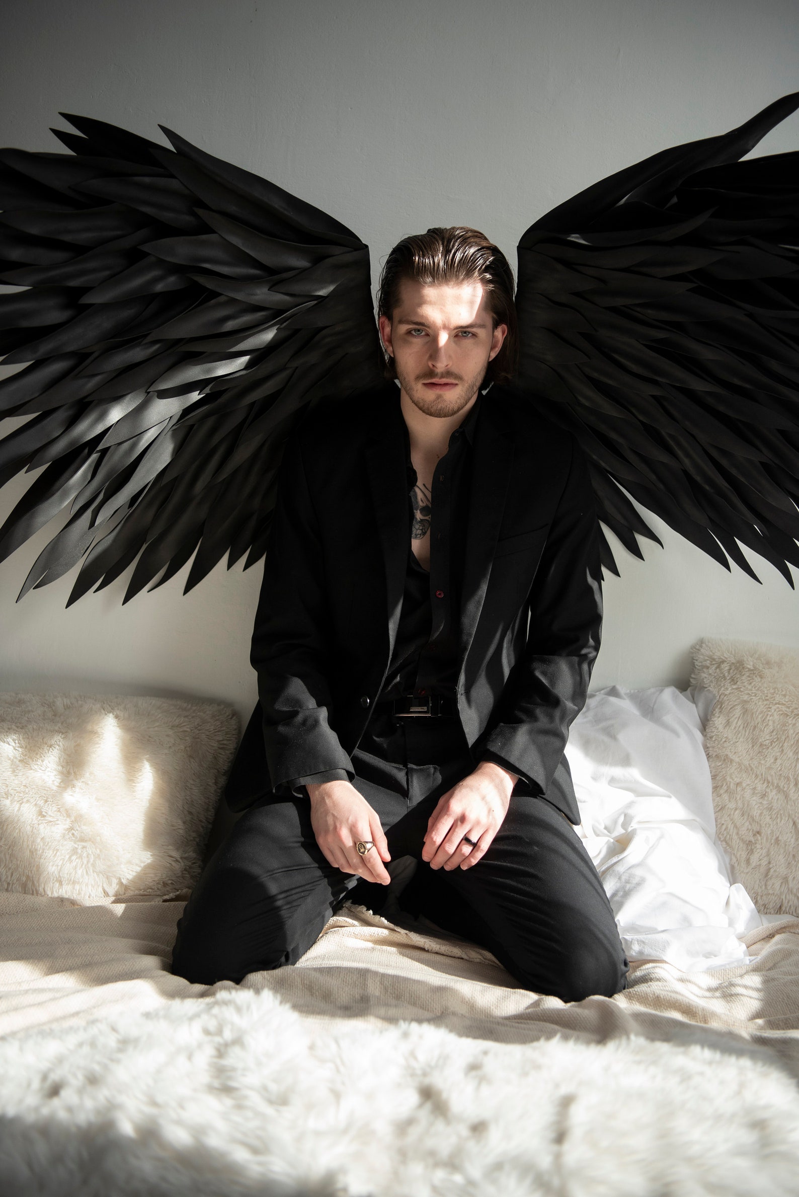 Large Black Wings Costume for Photo Shoot Woman and Man Black - Etsy