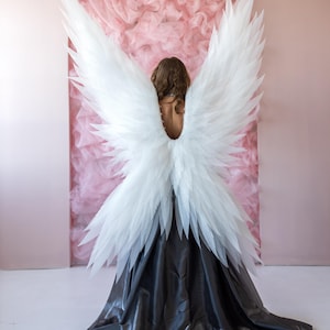 White angel costume for fotoshoot, angel wings, Victoria secret wings, wedding wings, big angel wings cosplay, butterfly wings, Choice size