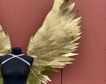 Grandes Ailes D'ange En Tissu Non Tissé - 105 Cm, Costume Cosplay Réaliste Pour Fêtes, Théâtre, Halloween