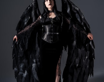 Black Flizelin Angel Wings Costume, Large Cosplay Wings, Dance Performance Accessory