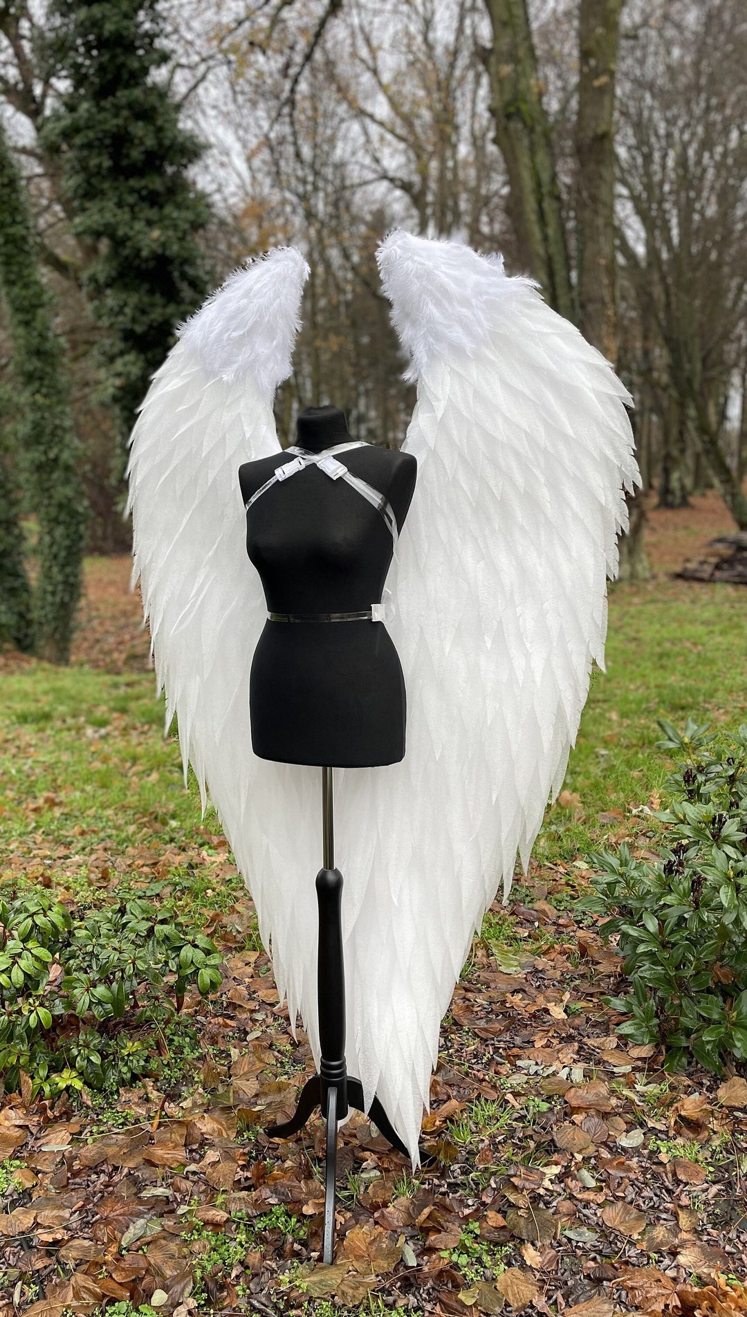 White Angel Wings Wedding, Bridal Feather Wings, Bride Photoshoot