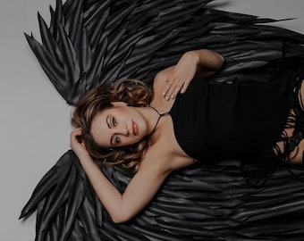 Black wings for photo shoots, Black angel wings, adult costume wings cosplay