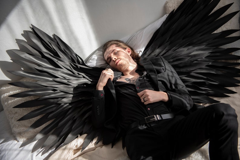 Large Black Wings Costume for Photo Shoot Woman and Man Black - Etsy