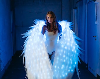 Patina Blue Style Large Moving Angel Wings for Dance Performance | Festival 2026 Custom Size