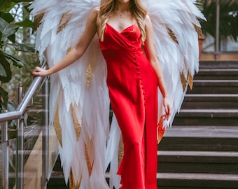 Costume Femme Avec Ailes D'Ange, Outfit de Performance Sexy