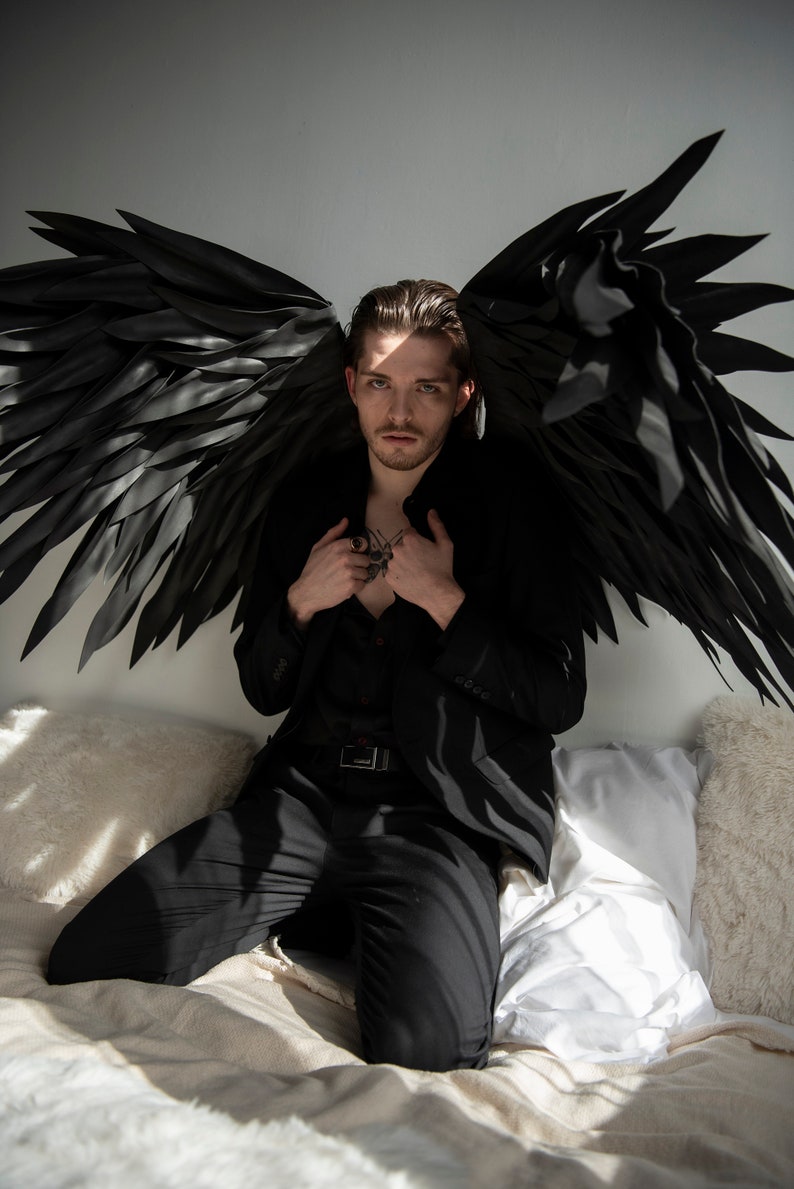 Large Black Wings Costume for Photo Shoot Woman and Man Black - Etsy