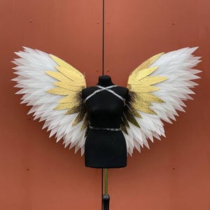 White and Silver/Gold wings, angel costume, two-color wings for photo shoot, cupid angel wings, butterfly wings, cosplay wings, bird wings