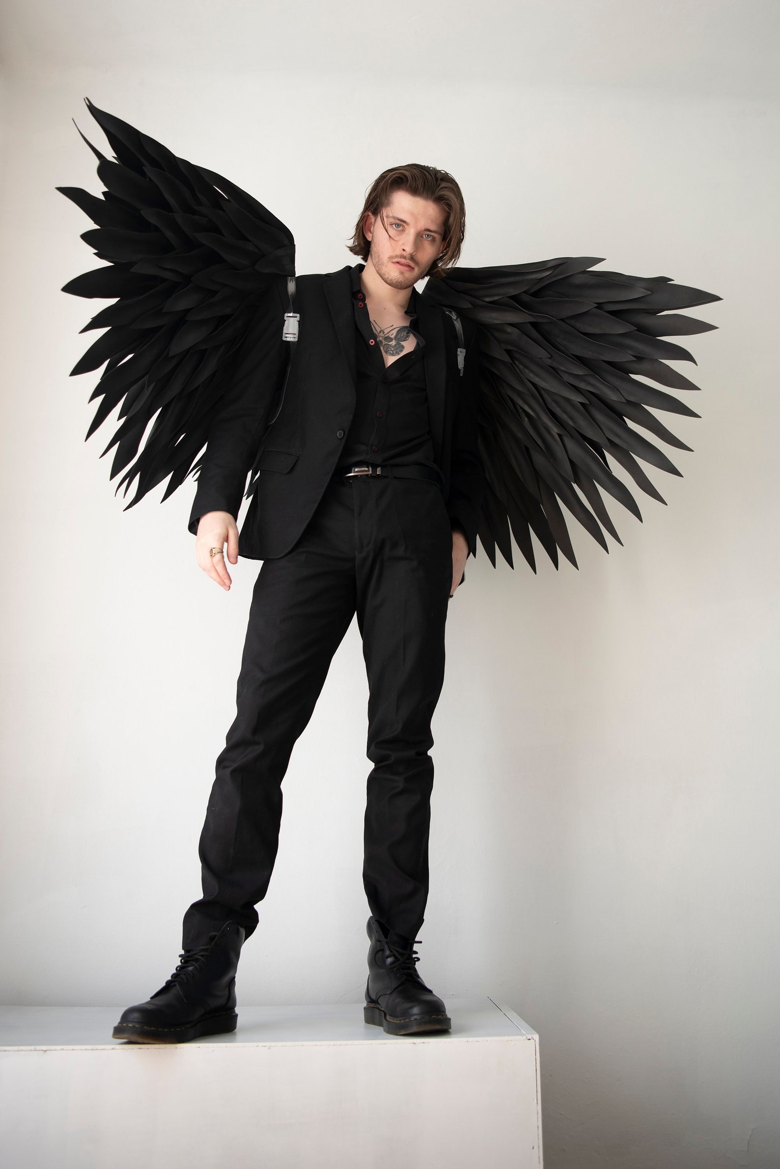 Large Black Wings Costume for Photo Shoot Woman and Man Black - Etsy