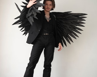 Black Raven Wings Costume: Adult Cosplay Devil Wings