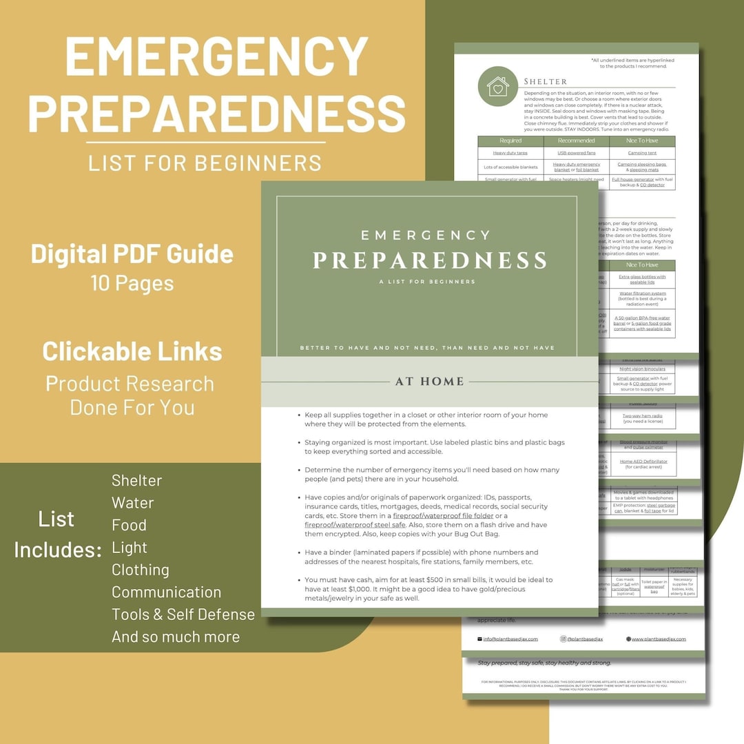 Simple Beginners Emergency Preparedness List, Userfriendly Guide