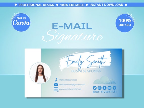 Gmail Email Signature Template Instant Download Editable - Etsy