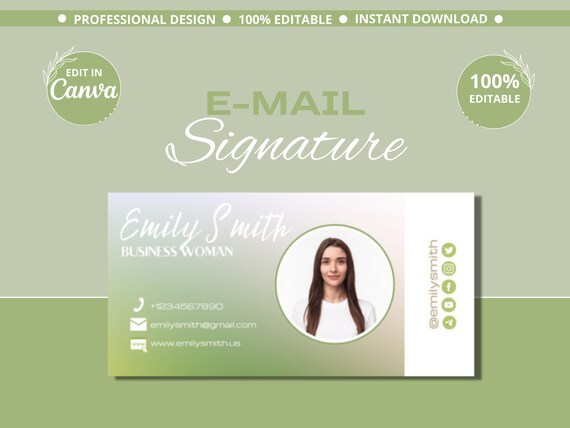 Gmail Email Signature Template Instant Download Editable - Etsy