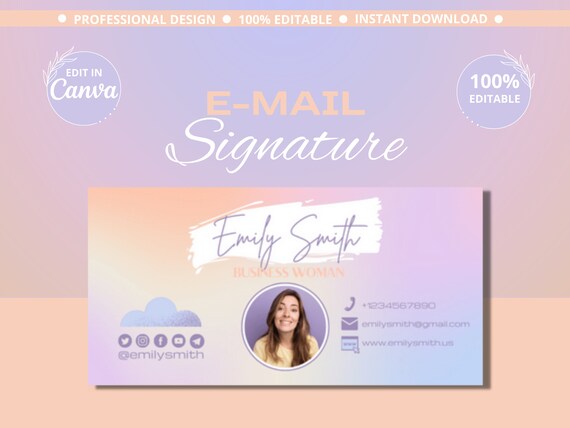 Gmail Email Signature Template Instant Download Editable - Etsy