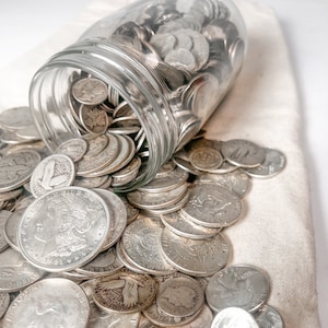 Mason Jar Silver Coin Mixed Lot | Vintage U.S. Silver Coins