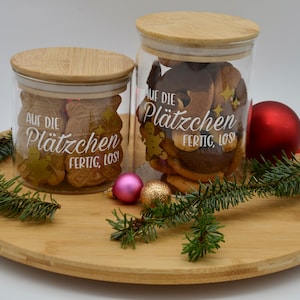 Plätzchenglas | Keksdose | Keksglas | Weihnachtsgeschenk | "Auf die Plätzchen, fertig, los!"