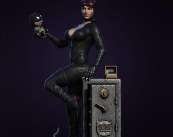 Catwoman Washed 3D STL File - 3D Design 3D Printer Catwoman Washed STL