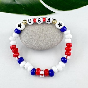 Fourth of July bracelets | red white and blue bracelet | 4th of July bracelet | USA bracelet