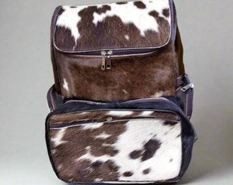 Cowhide Leather Diaper Backpack | Large Baby Bag | New Mother's Gift | Travel Bag | Rucksack | baby shower gift | mummy backpack